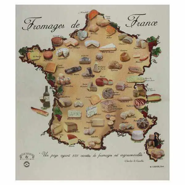 Carte des fromages de la France