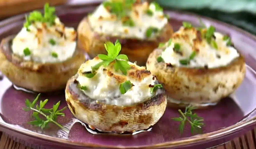 Recette traditionnelle des champignons farcis au fromage de chèvre