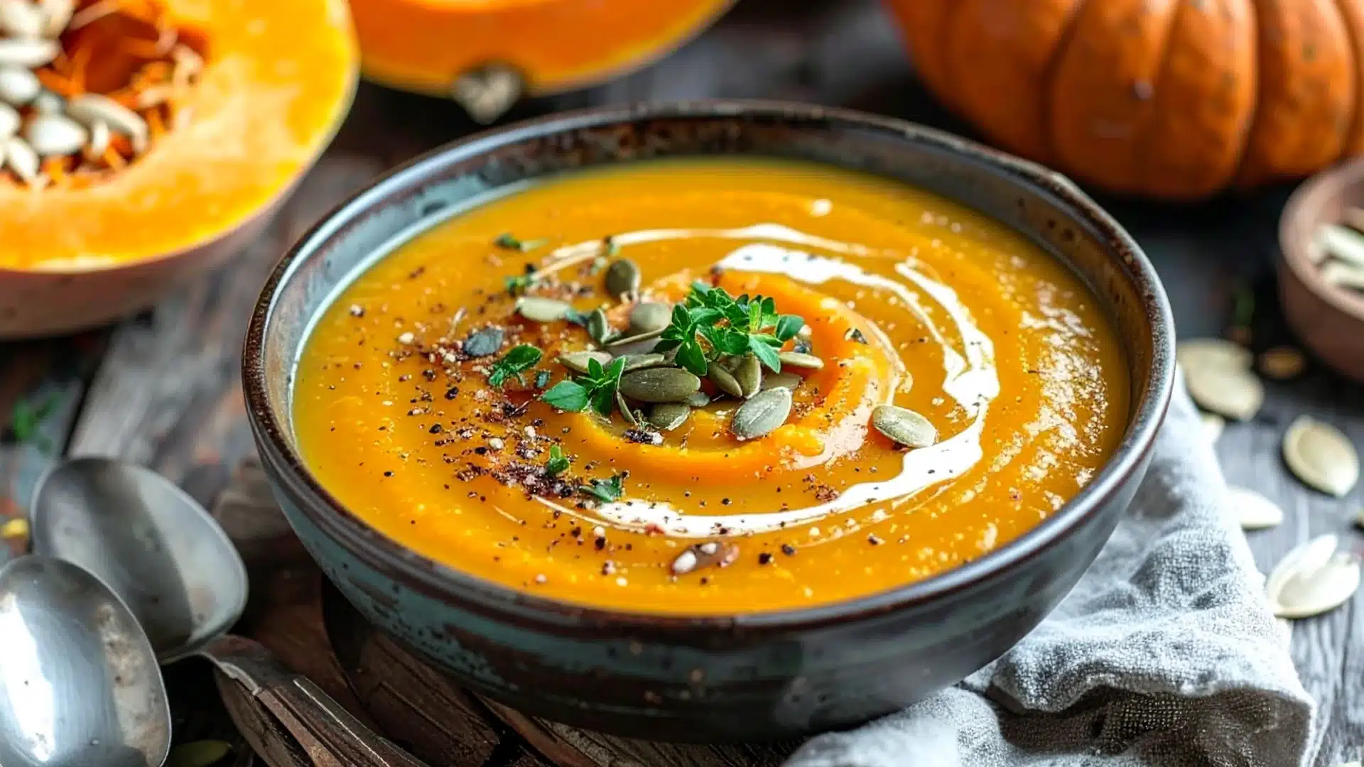 Recette traditionnelle de la soupe aux potirons aux épices